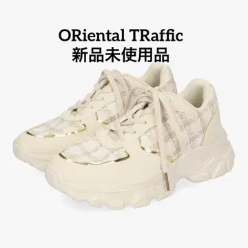 오리엔탈트래픽 2WAY 슈레이스 트위드 스니커즈