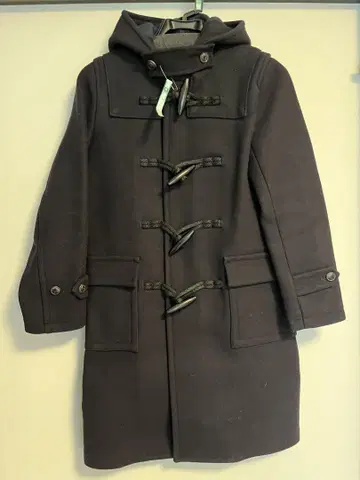 AURALEE 네이비 후드 부착 더플 코트