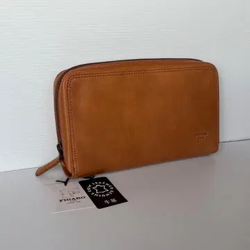 새상품 FIGARO 클러치백 라이트 브라운 세컨드 백 남성용 소가죽