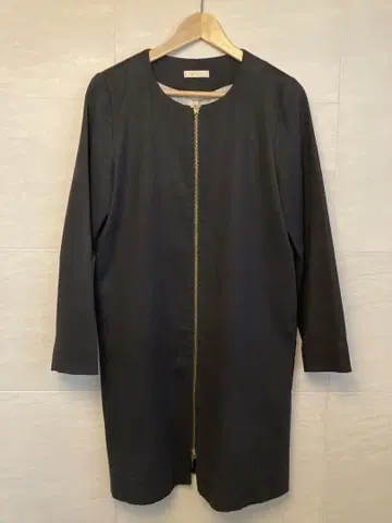 Loungedress 스테디셀러 페이크 스웨이드 노카라 코트 네이비