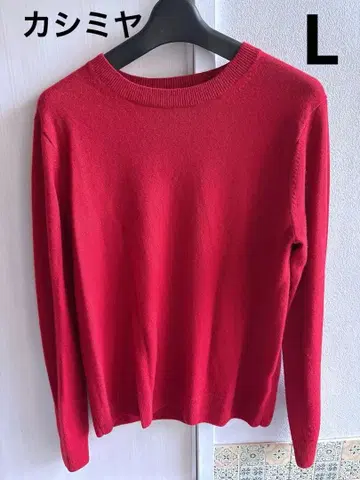 미사용 새상품 UNIQLO 캐시미어 크루넥 스웨터 RED L
