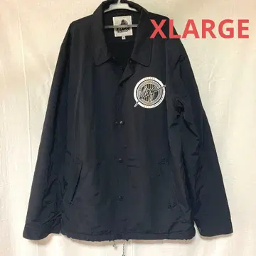 X-LARGE 블랙 자켓 아우터 앞 버튼 안감 있음 두꺼운 원단