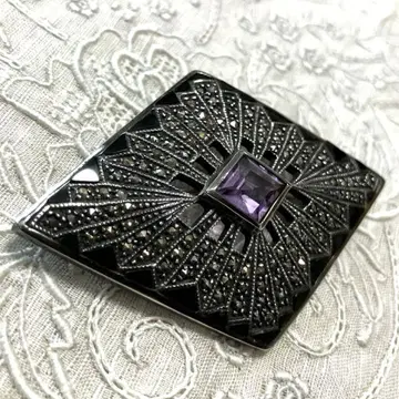 마카사이트 아르데코 스타일 브로치