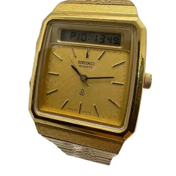 세이코 아나디지 하이브리드 남성용 손목시계 골드