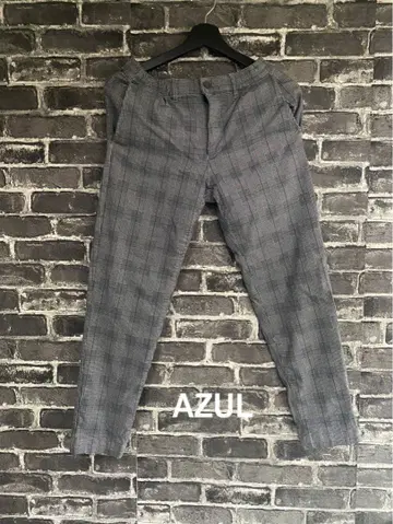 AZUL 남성 바지 S 그레이 계열 체크 팬츠