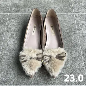 다이애나 펌프스 퍼 리본 로우힐 가을/겨울 23cm