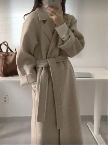 YILI 베이지 롱 코트 오버 사이즈 SHEIN M XL
