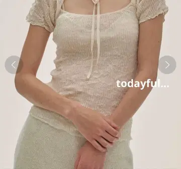 todayful 2way Sheer Knittops 에크루