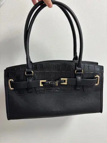 크로커다일풍 여성용 핸드백 블랙