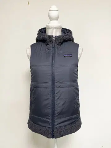 patagonia 후드 달린 리버서블 베스트 그레이