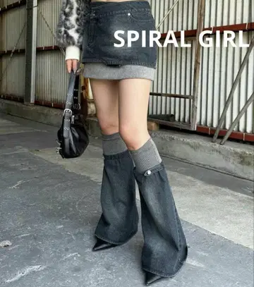 [택 포함 새상품] SPIRAL GIRL 레그 워머 리브 스커트