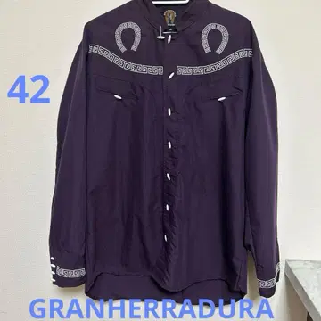 GRAN HERRADURA 타루가 보라색 웨스턴 차이나 셔츠