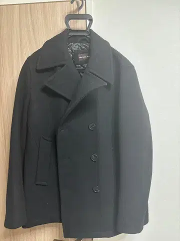 블랙 울 피 코트