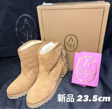 [ 새상품 ] ASH 프린지 어그 부츠 23.5cm 카멜