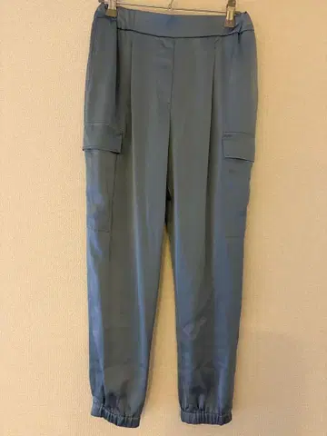 PLST 블루 새틴 카고 팬츠 S