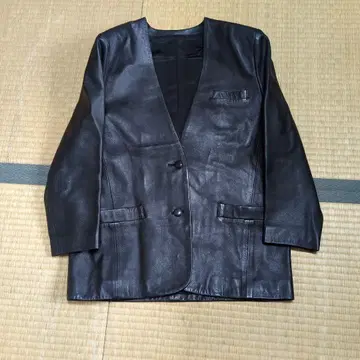 블랙 양가죽 자켓 여성용 쇼와 레트로