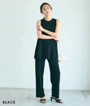 베이스먼트 온라인 리브 팬츠 블랙 F 사이즈