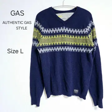 GAS 네이비 V넥 스웨터 사이즈 L