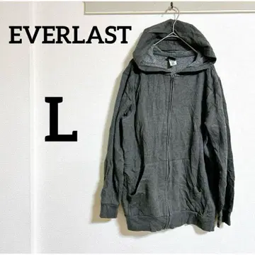 EVERLAST 에버라스트 [ L ] 그레이 집업 후드티 후드 부착
