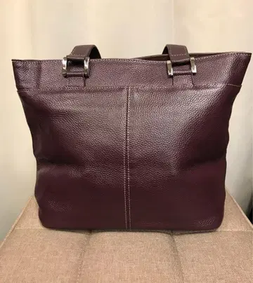 토요오카 공방 소가죽 토트백 퍼플 가죽 핸드백