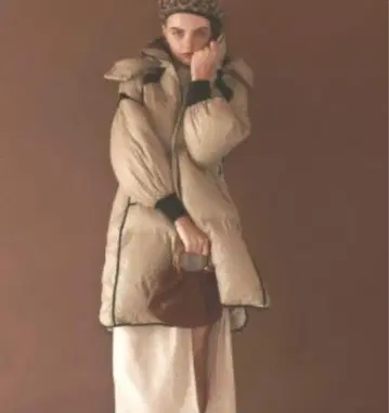 amail 아메이 베이지 후드 부착 다운