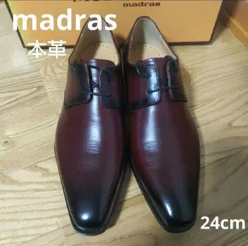 새상품 20900엔 madras 마드라스 가죽 신발 비즈니스 슈즈 버건디