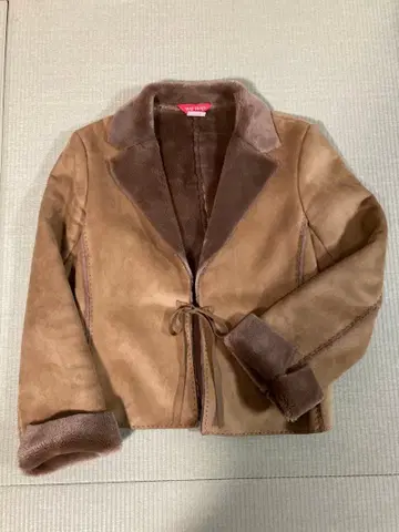 WO HOP 무스탕풍 브라운 코트 자켓