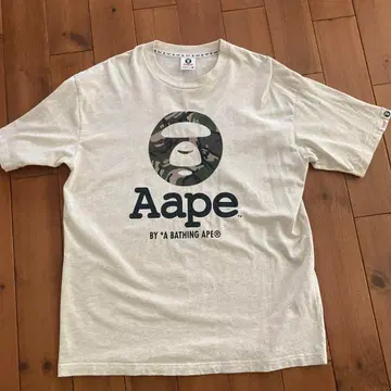 Aape 로고 프린트 T셔츠 L 사이즈 베이지
