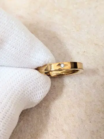 써지컬 스테인리스 반지 6.5호 다이아몬드 골드