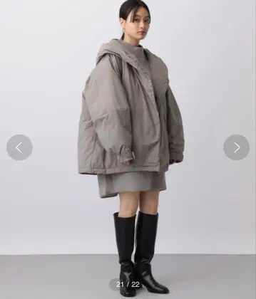 에어 써멀 후드 블루종 다운 자켓 라이트 그레이