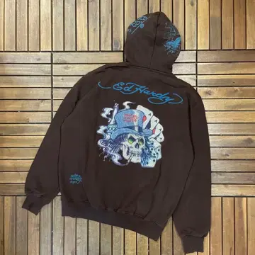 00s Ed Hardy 맨투맨 집업 후드티 큐빅