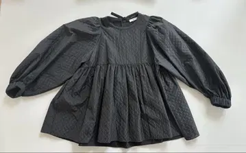 yori 퀼팅 긴팔 블라우스 블랙