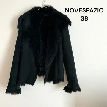 NOVESPAZIO 무스탕 코트 퍼 이탈리아제 고급 블랙 38
