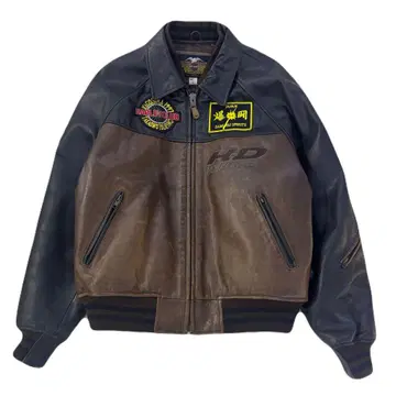 Harley-Davidson 빈티지 가죽 자켓 백 로고