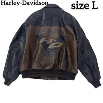 Harley-Davidson 빈티지 가죽 자켓 백 로고