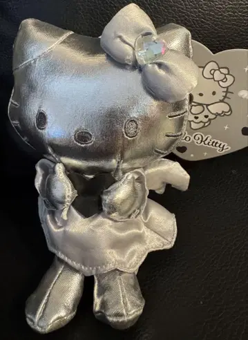 산리오 헬로키티 실버 엔젤 마스코트 참 봉제 인형