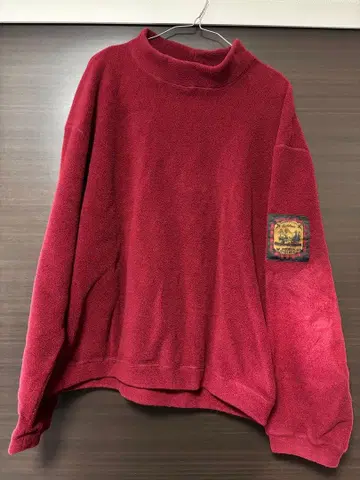 버건디 플리스 하이넥 트레이닝복
