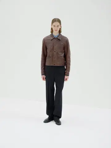 AURALEE HEAVY LAMB LEATHER BLOUSON SIZE4