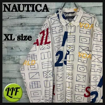노티카 90s 올 패턴 긴팔 셔츠 화이트 XL 5620