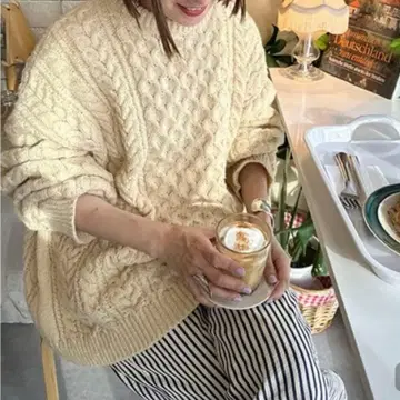 nugu 케이블 짜임 니트 스웨터