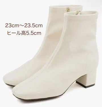 5.5cm 힐 23~23.5cm 화이트 아이보리 숏부츠 V6270AW