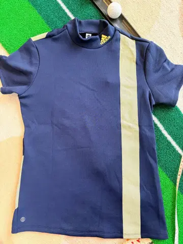 택 포함 새상품! adidas 여성용 골프 모크넥 셔츠 M 네이비