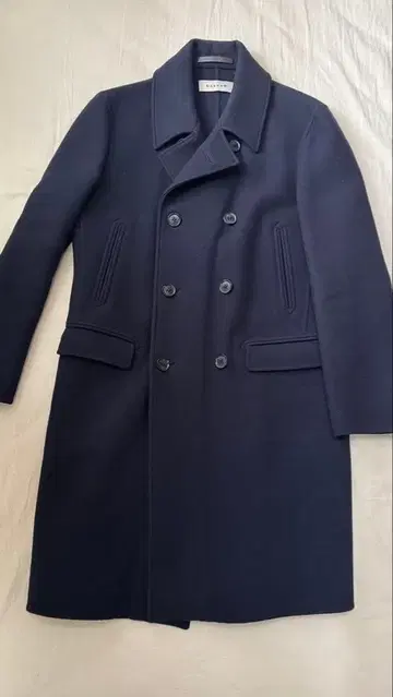 새상품급 카루소 CARUSO 네이비 울 더블 브레스트 피코트 48