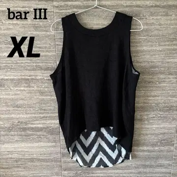 bar III 레이어드 슬리브리스 XL 블랙 니트 탱크탑