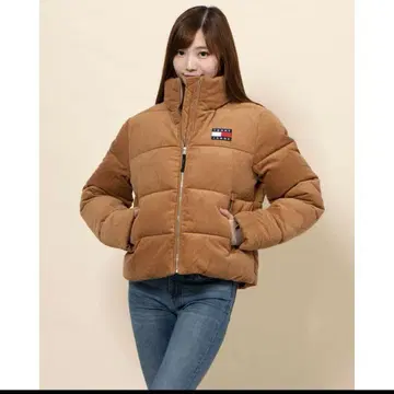 타미힐피거 브라운 다운 자켓 코듀로이