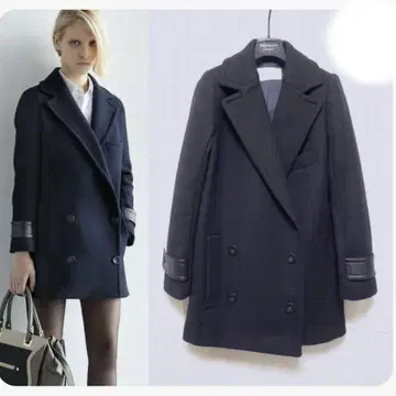 BORNY 볼니 네이비 더블 브레스트 피코트