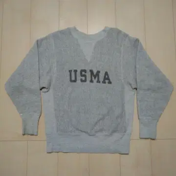 챔피온 리버스 위브 USMA 파랑 단색 택 사이즈 S 70's