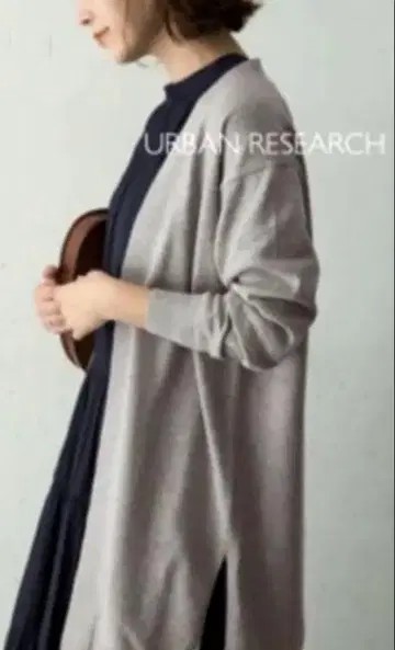 어반 리서치 그레이 롱 가디건 캐시미어 혼방