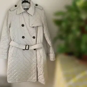 준코 시마 다 퀼팅 코트 아이보리 used 11AR