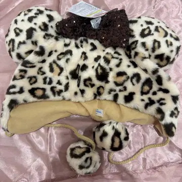 디즈니 레오파드 무늬 팬캡 브라운
